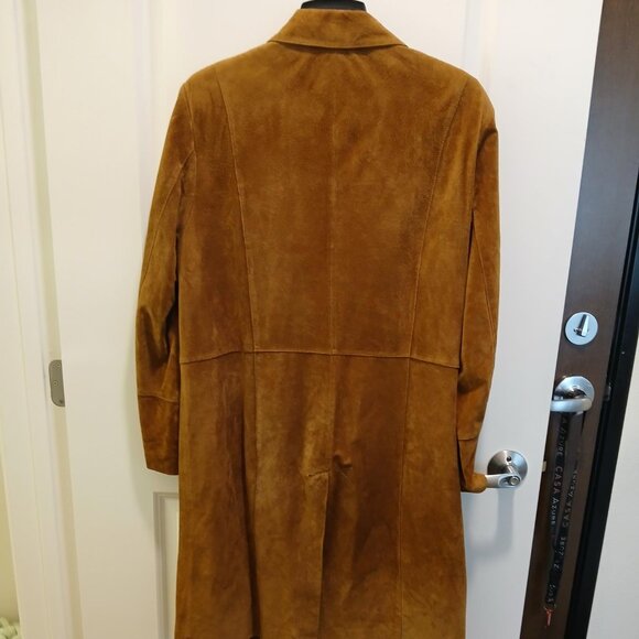 MODERN ESSENTIALS SUEDE LEATHER MID-LENGTH COAT - Picture 2 of 12